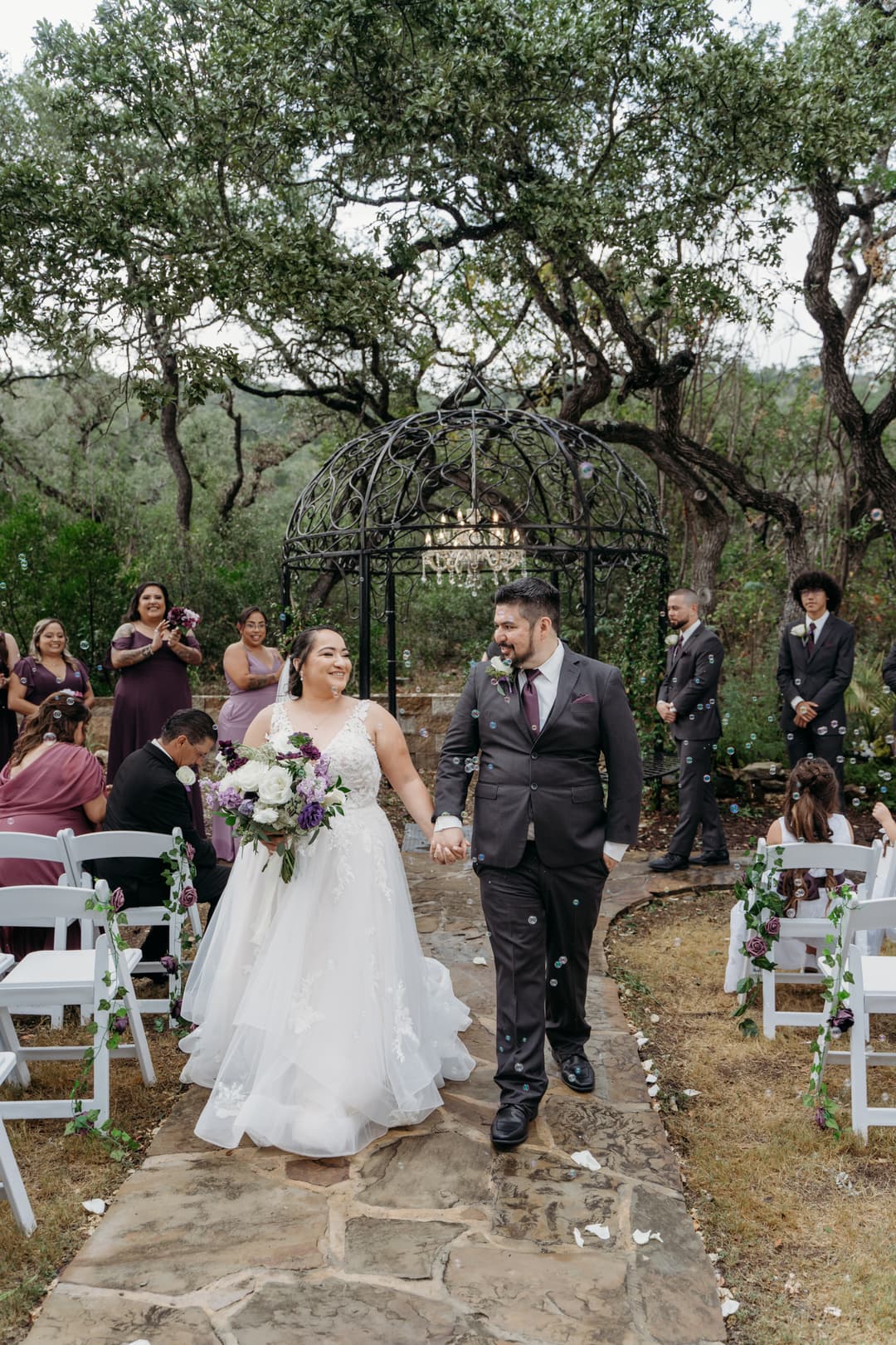 Samantha & Chris Walking Down the Aisle