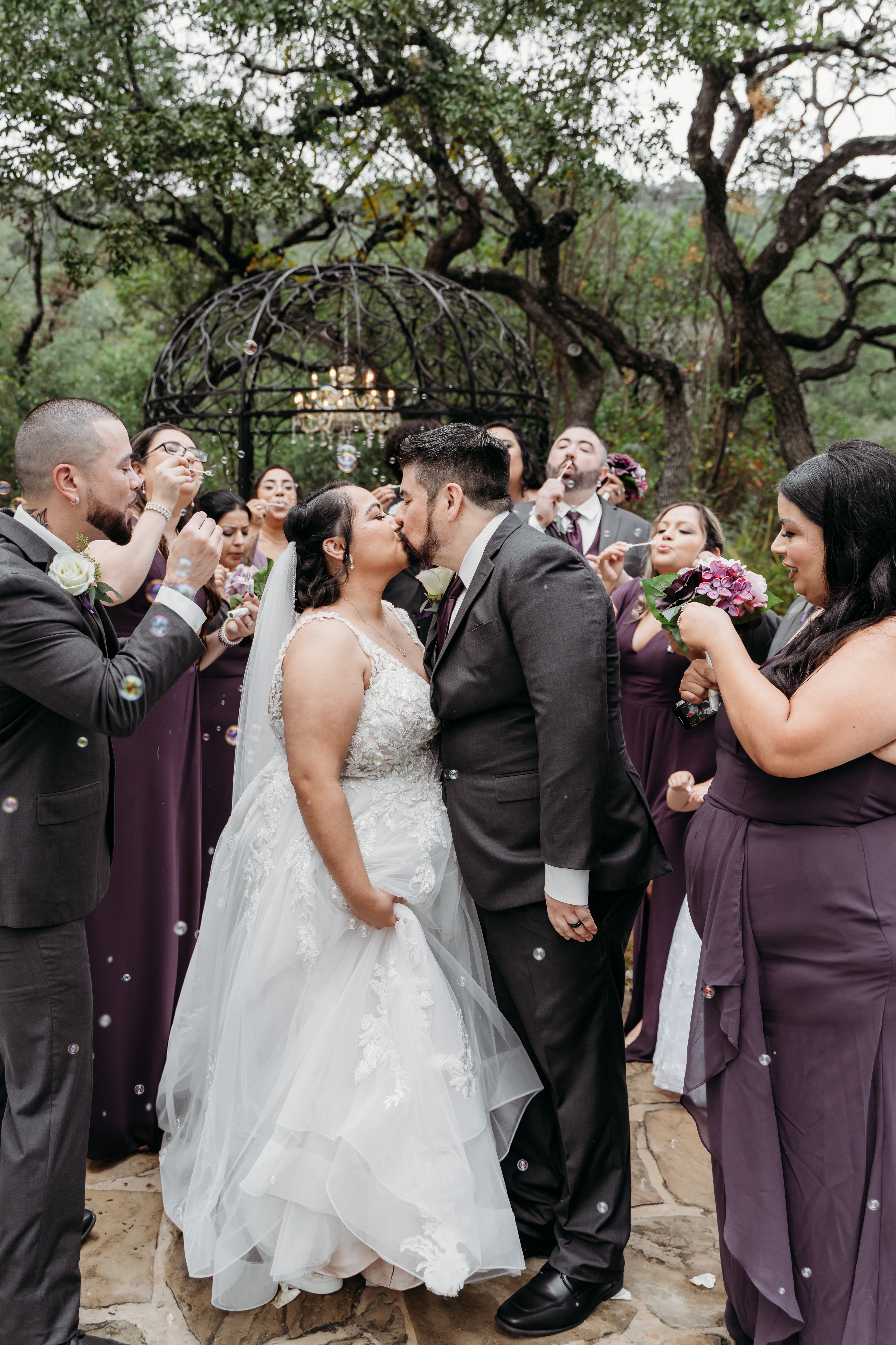 Samantha & Chris bubble exit with their wedding party!