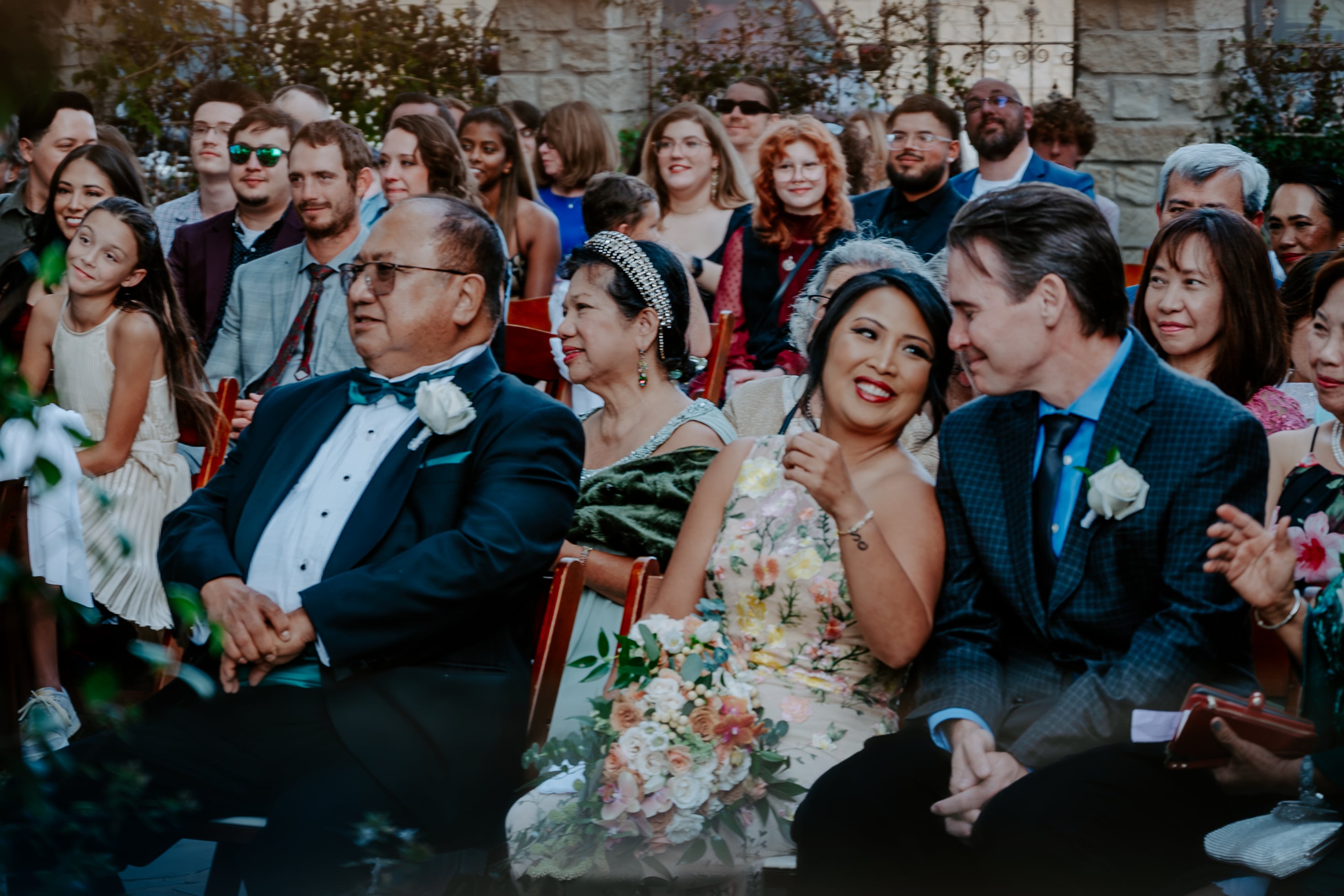 Bride & Grooms happy guests Bride & Grooms happy guests