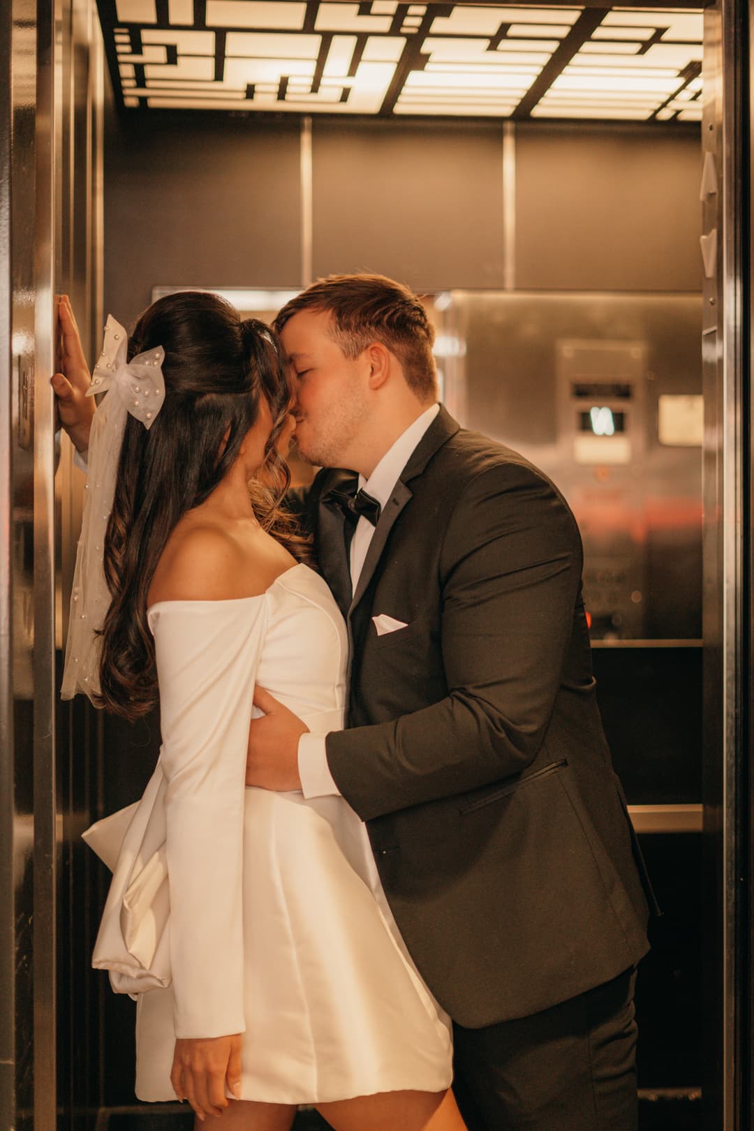 Bride & Groom Elevator Moment