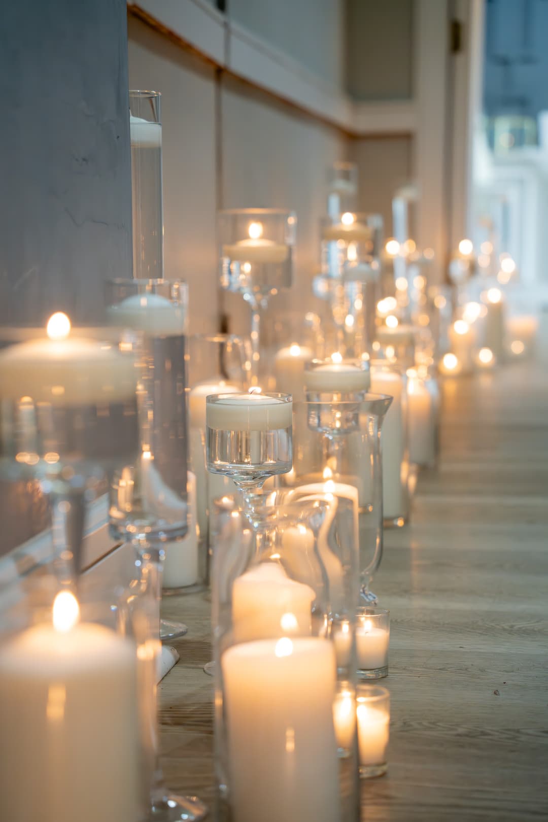 TO the reception candle lit hallway