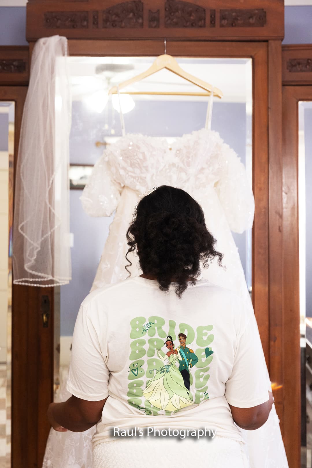 Brides Getting Ready with Her Dress