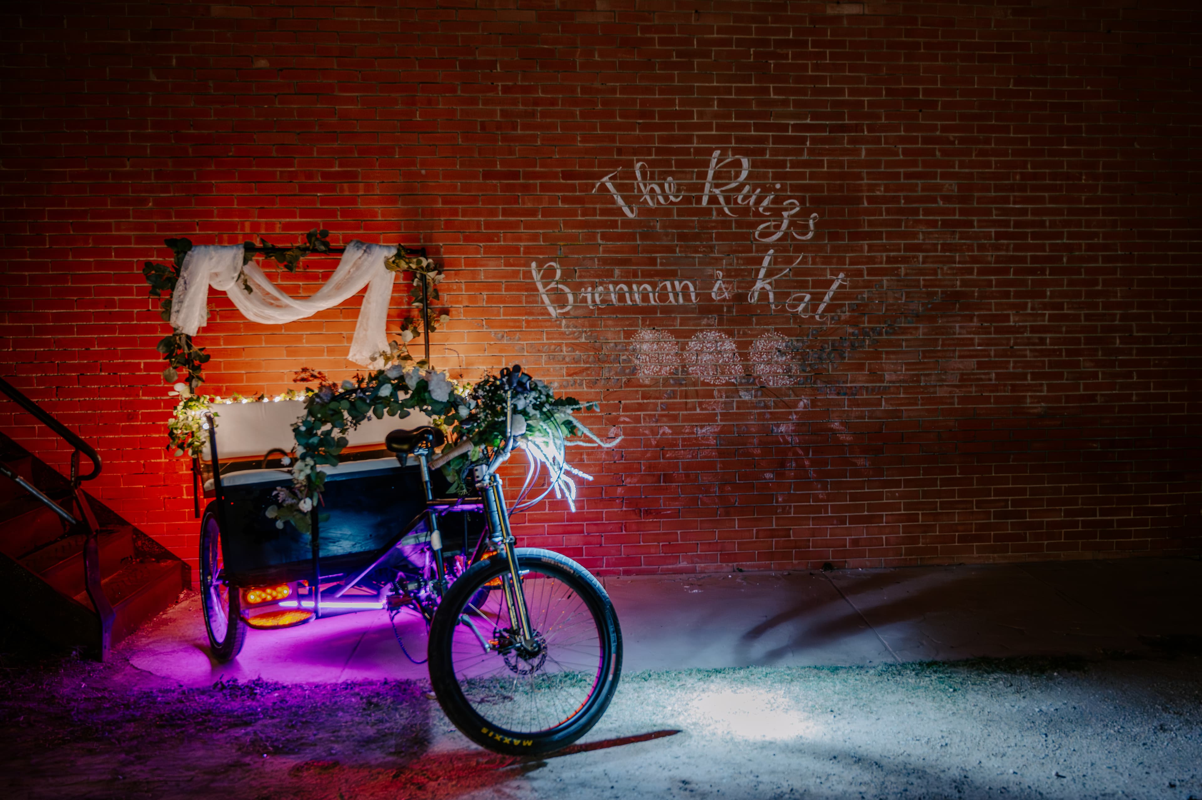 Brennan's Petty Cab that Kat decorated for their photo backdrop!