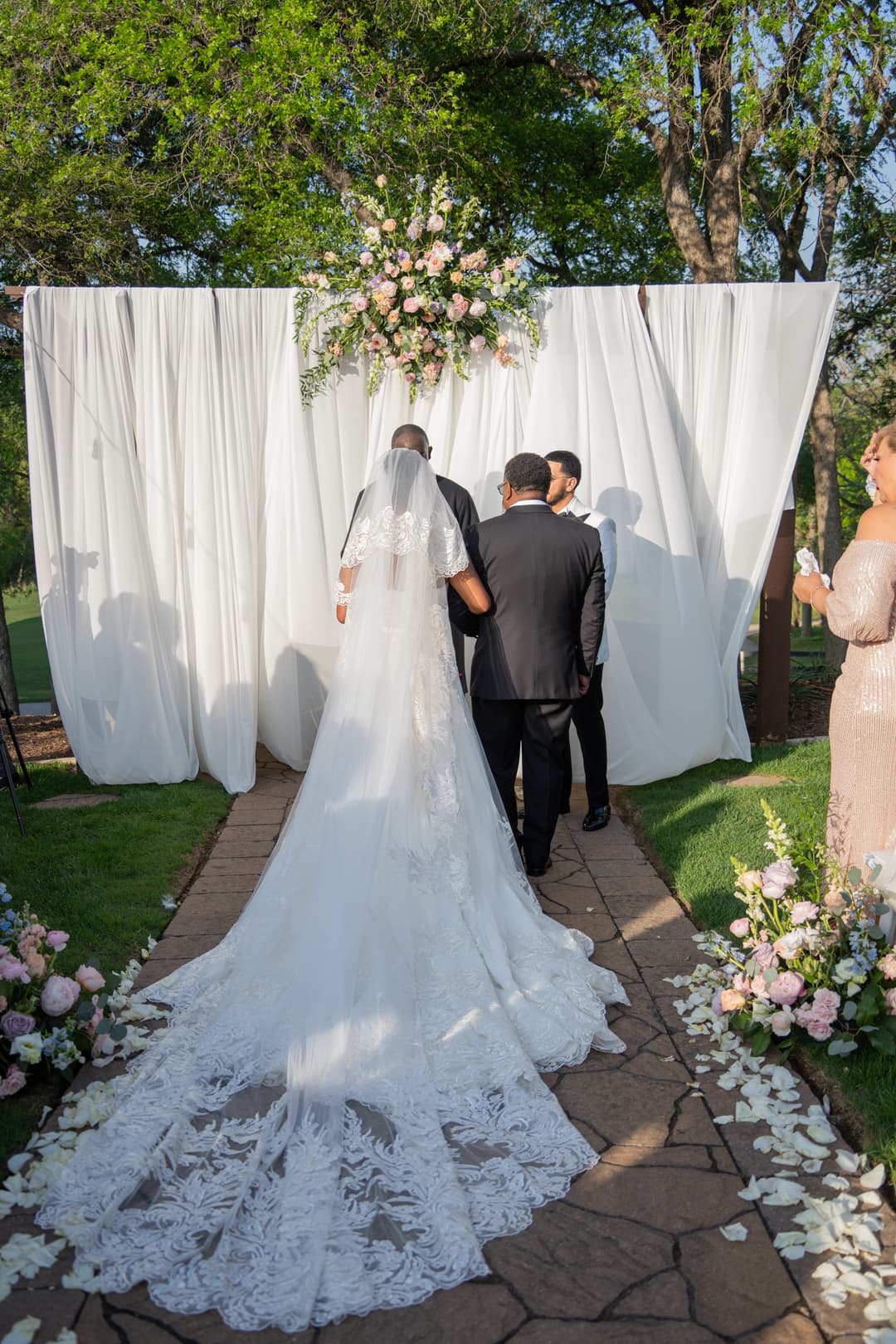 Bride walking down the aisle