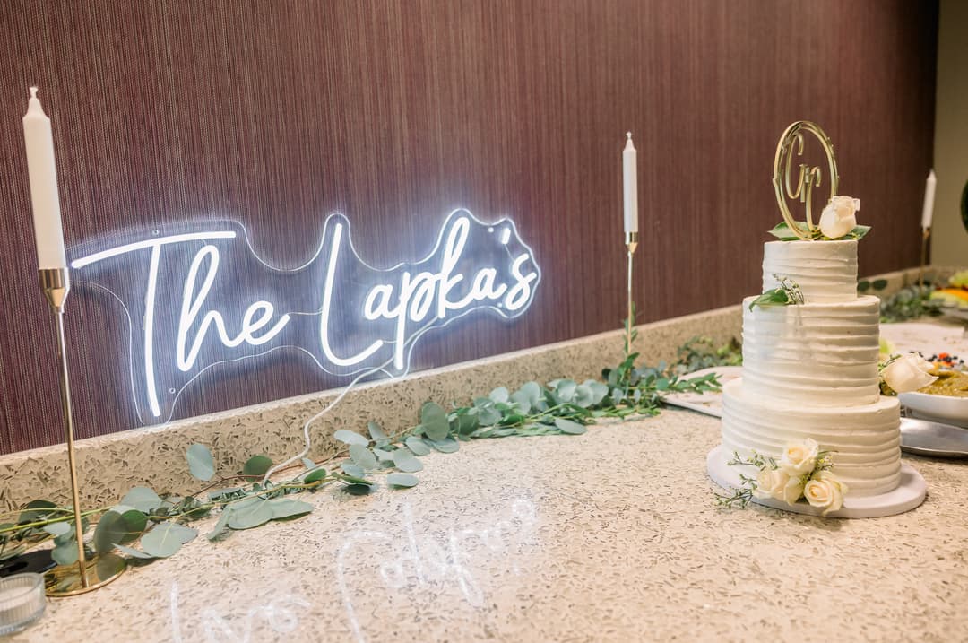 Cake & LED Sign Styled by ASE